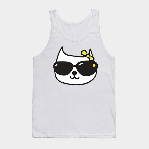 Cat With Glasses Tank Top by AdelDa